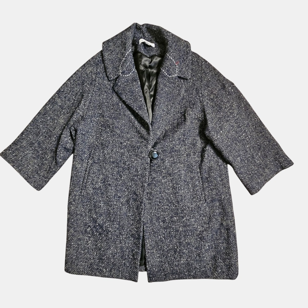 Cabi Blair Pea Coat Jacket Wool Blend XS Single Button Oversized Tweed Statement